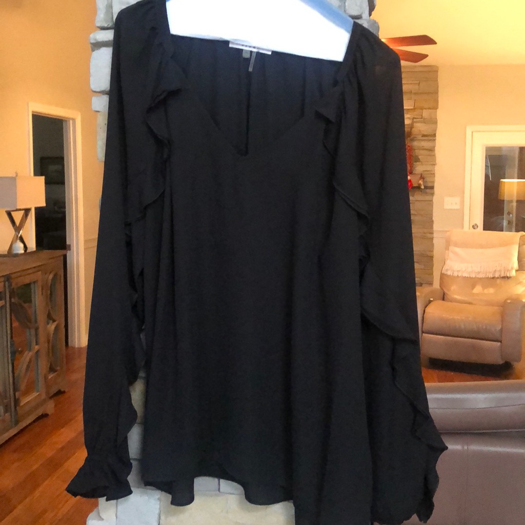 Black Long Sleeved Blouse-Sioni